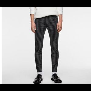 Super skinny black pinstripe Zara trousers